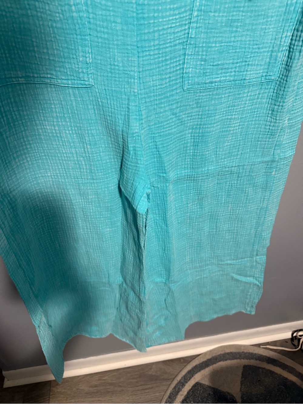 Zenana Mint Sky Cotton Gauze Wide-Leg Jumpsuit - Picture 4 of 4